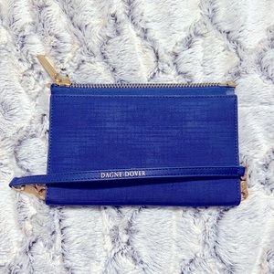 Dagne Dover Essentials Wallet Clutch Gold Blue Wristlet